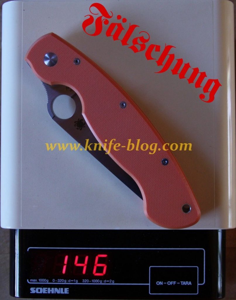 Gefälschte Spyderco Messer: Die Fälschung