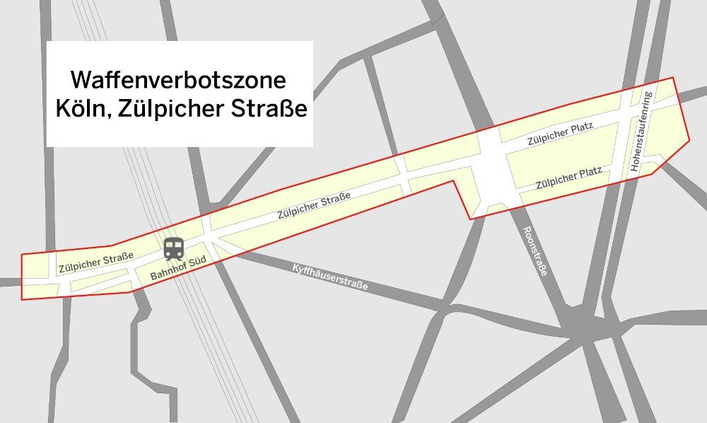 Waffenverbotszone köln, Zülpicher Straße